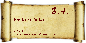 Bogdanu Antal névjegykártya